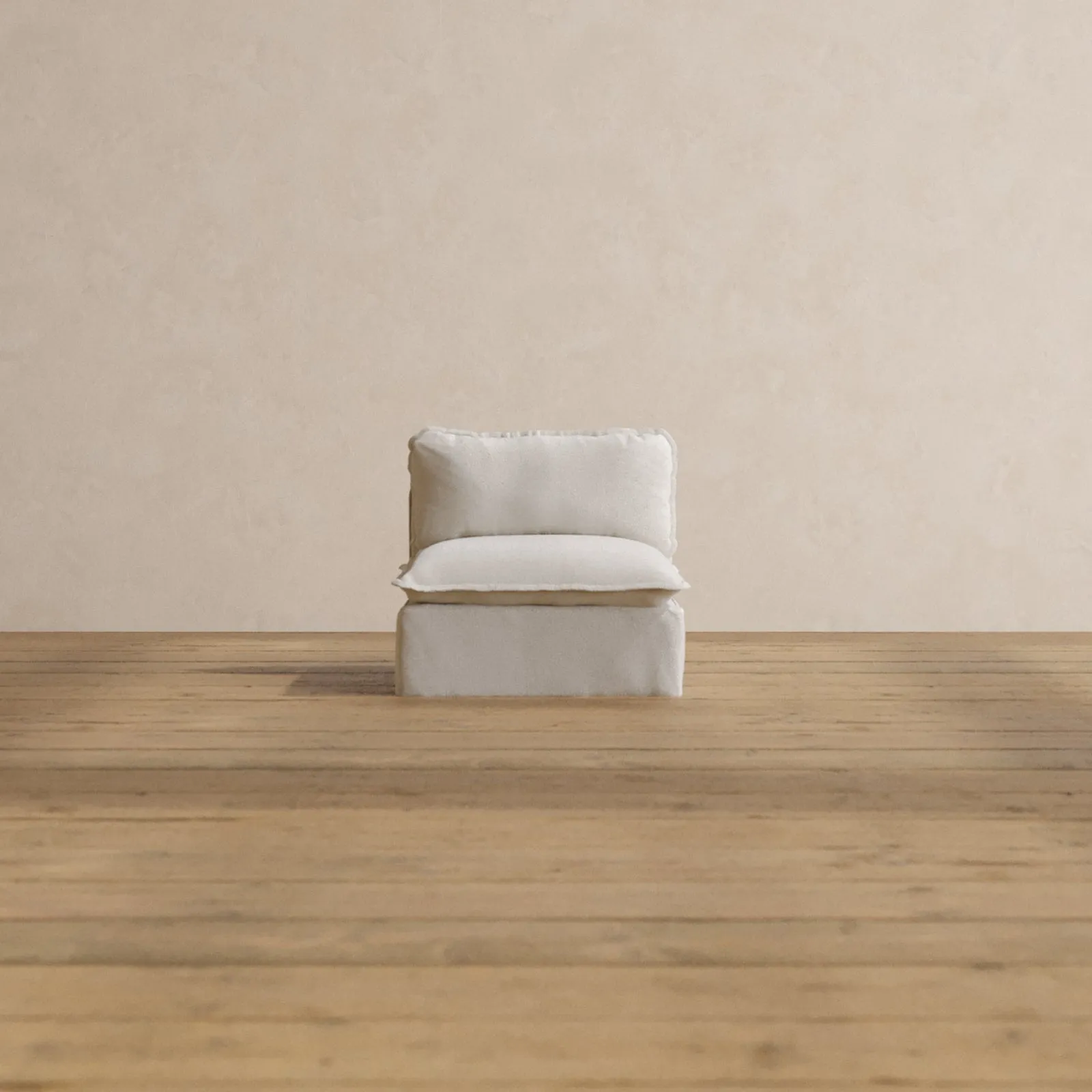 Modular Washable Armless Chair in Powder | Memorix  Seat | Contour Pillow