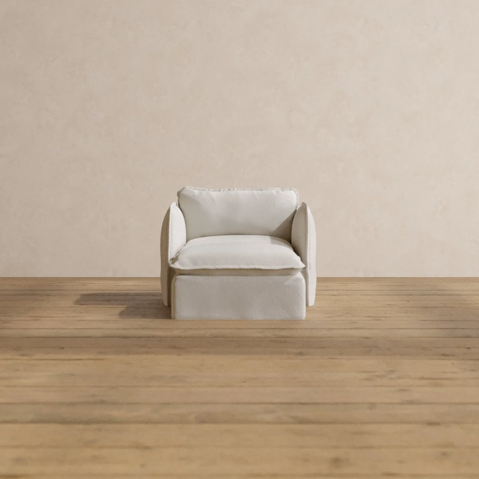 Modular Washable Chaise Armchair in Powder | Deluxe  Seat | Contour Pillow