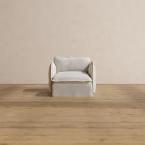 Modular Washable Chaise Armchair in Powder | Deluxe  Seat | Contour Pillow