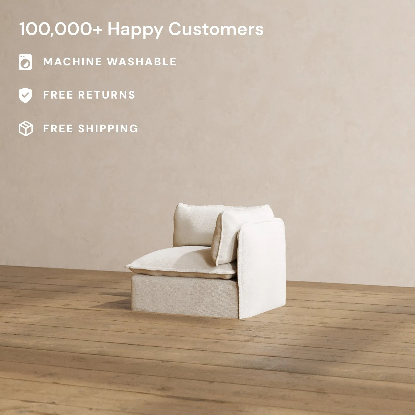 Modular Washable End Chair - Right in Powder | Memorix  Seat | Contour Pillow