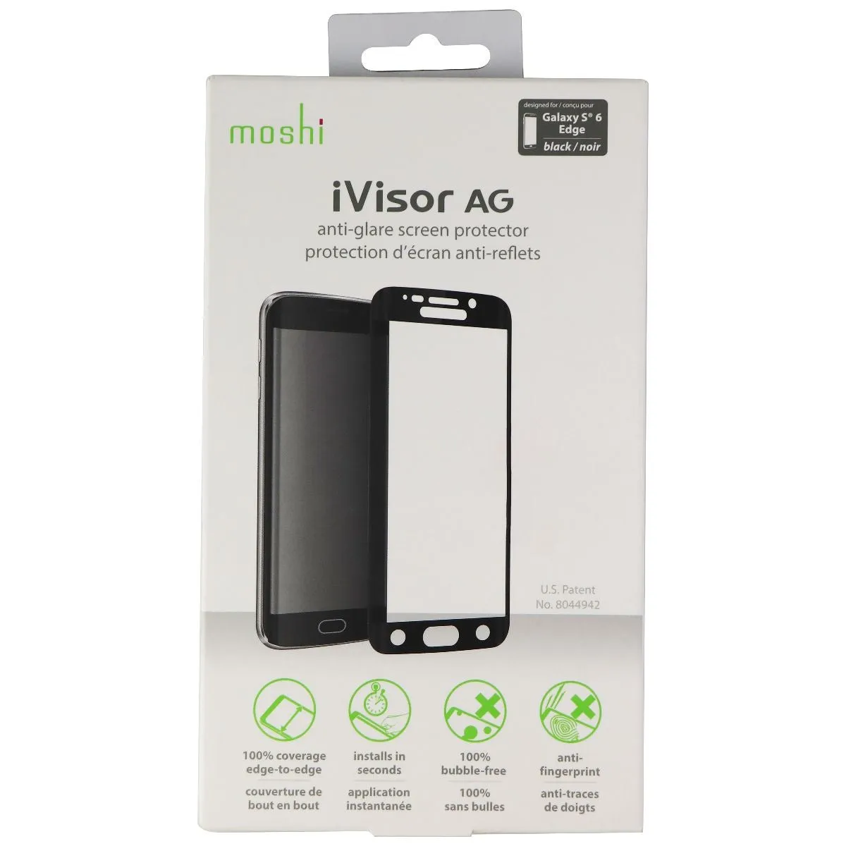 Moshi iVisor AG Anti-Glare Screen Protector for Galaxy S6 Edge - Clear/Black