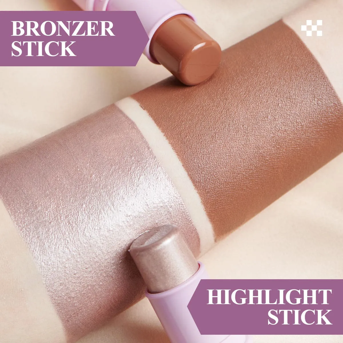 Multi Makeup Stick(2pcs)-Higlighter & Contour Stick