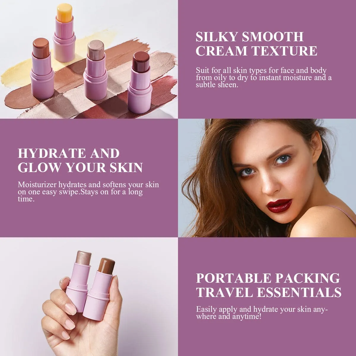 Multi Makeup Stick(2pcs)-Higlighter & Contour Stick