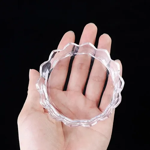 Nail Art Clear Mixing Palette with Flower Petal Rim