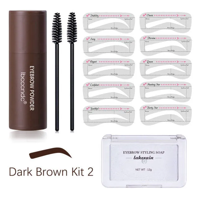 New Eyebrow Stamp Shaping Makeup Waterproof Brow Powder Natural Eye Eyebrow Stick Hair Line Contour Brown Black 3 Color