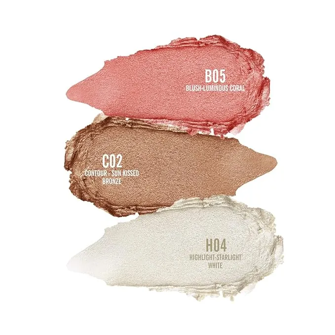 New KIMUSE Multi Stick Trio Face Makeup, Cream Blush Stick for Cheeks & Lips, Contour Stick & Highlighter Makeup Sticks for All Skin