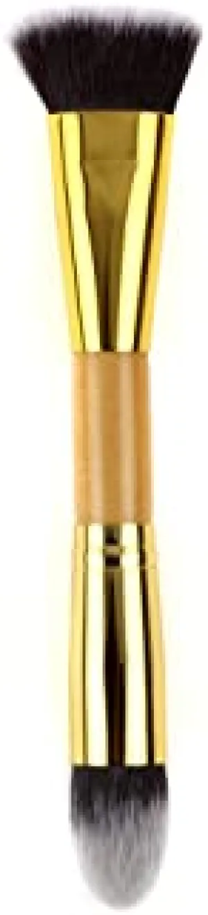 NMKL38 Double Ended Contour Highlight Makeup Brush for Cream, Powder, Foundation, Bronzer and Concealer Blending, Contouring and Highlighting Cosmetics Brush - Vegan and Cruelty Free