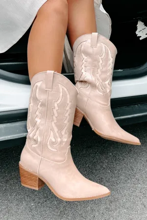 Norva Billlini Cowboy Boots (Blush-Cream)