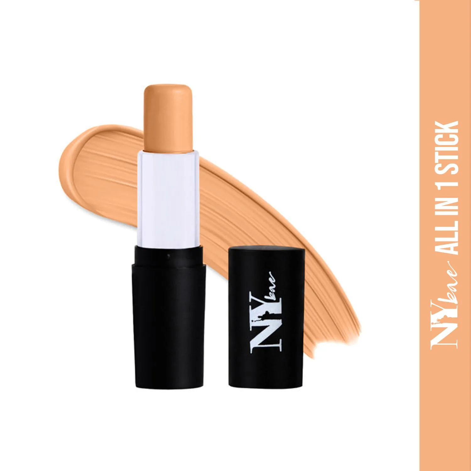 NY Bae All In One Stick - I'm Goin' To Coney Island, Caramel 4 | Foundation Concealer Contour Colour Corrector Stick | Wheatish Skin | Creamy Matte Finish | Enriched With Vitamin E | Covers Blemishes & Dark Circles | Medium Coverage | Cruelty Free