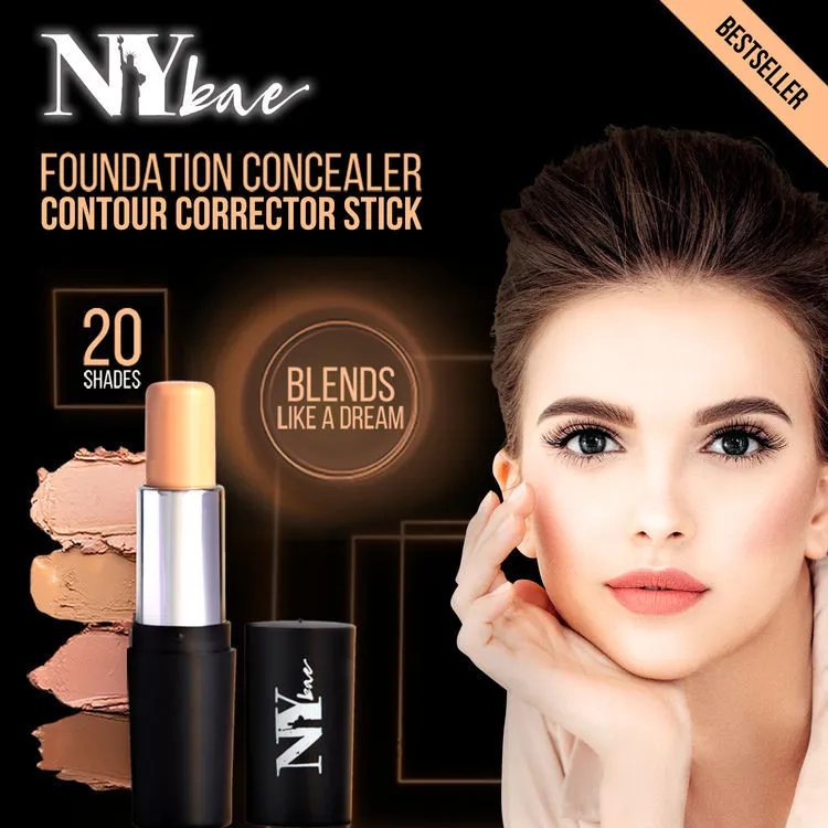 NY Bae All In One Stick - I'm Goin' To Coney Island, Caramel 4 | Foundation Concealer Contour Colour Corrector Stick | Wheatish Skin | Creamy Matte Finish | Enriched With Vitamin E | Covers Blemishes & Dark Circles | Medium Coverage | Cruelty Free