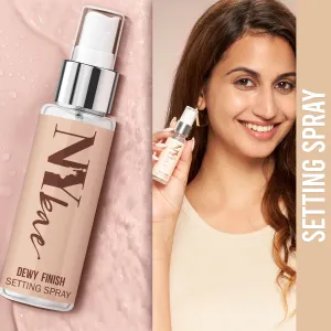 NY Bae Dewy Finish Setting Spray (30 ml) | For Normal to Dry Skin | Enriched with Hyaluronic Acid | Sets Makeup | Long lasting | Travel Friendly