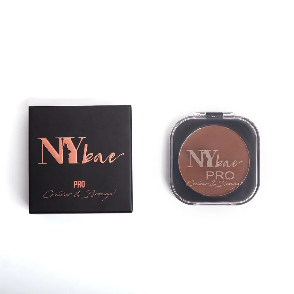 NY Bae Pro Contour & Bronze | Matte Finish | Highly Pigmented | Blendable | Light Weight | Multipurpose | Enriched with Vitamin E & Almond Oil - Deep Brown 01 (4 g)