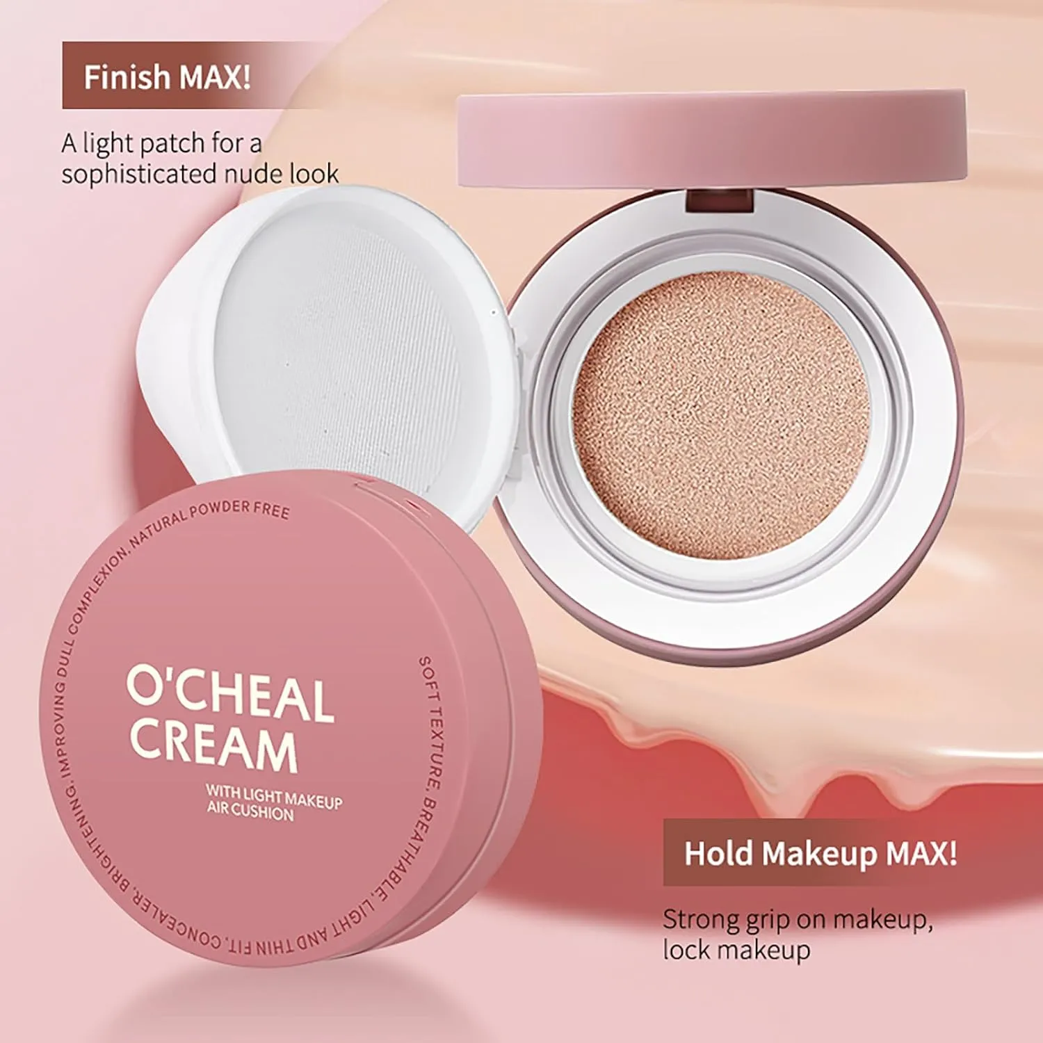 O'CHEAL CC Cream Cushion Foundation Long Lasting Moisturizing Concealer BB Cream For Face Makeup IVORY