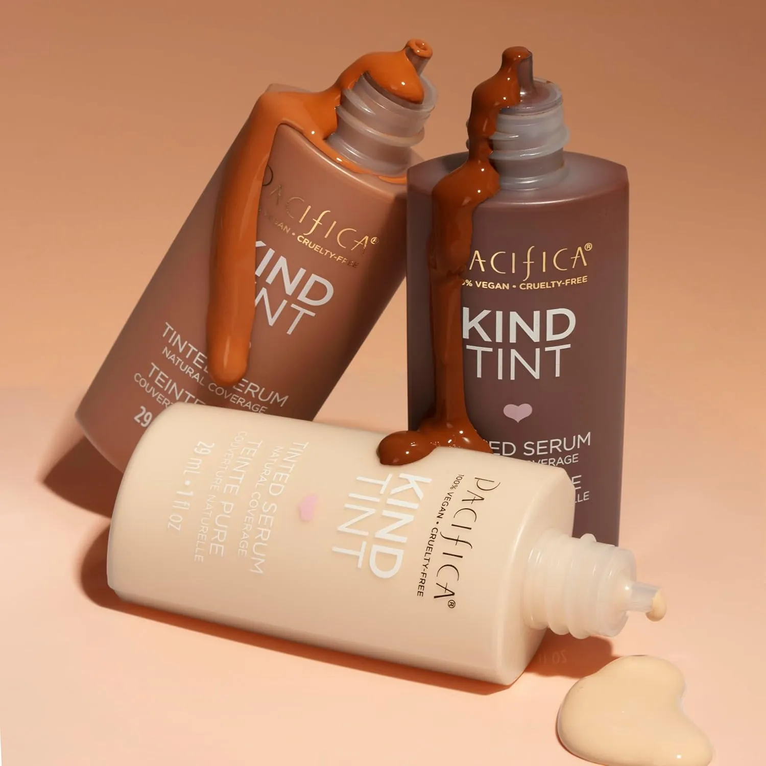Pacifica Tinted Moisturizer  Kind Tint Serum, Lightweight Hydrating Foundation with Vegan Collagen & Hyaluronic Acid for Dewy Glow, Buildable Coverage, Vegan, 1 fl oz (Shade 06)