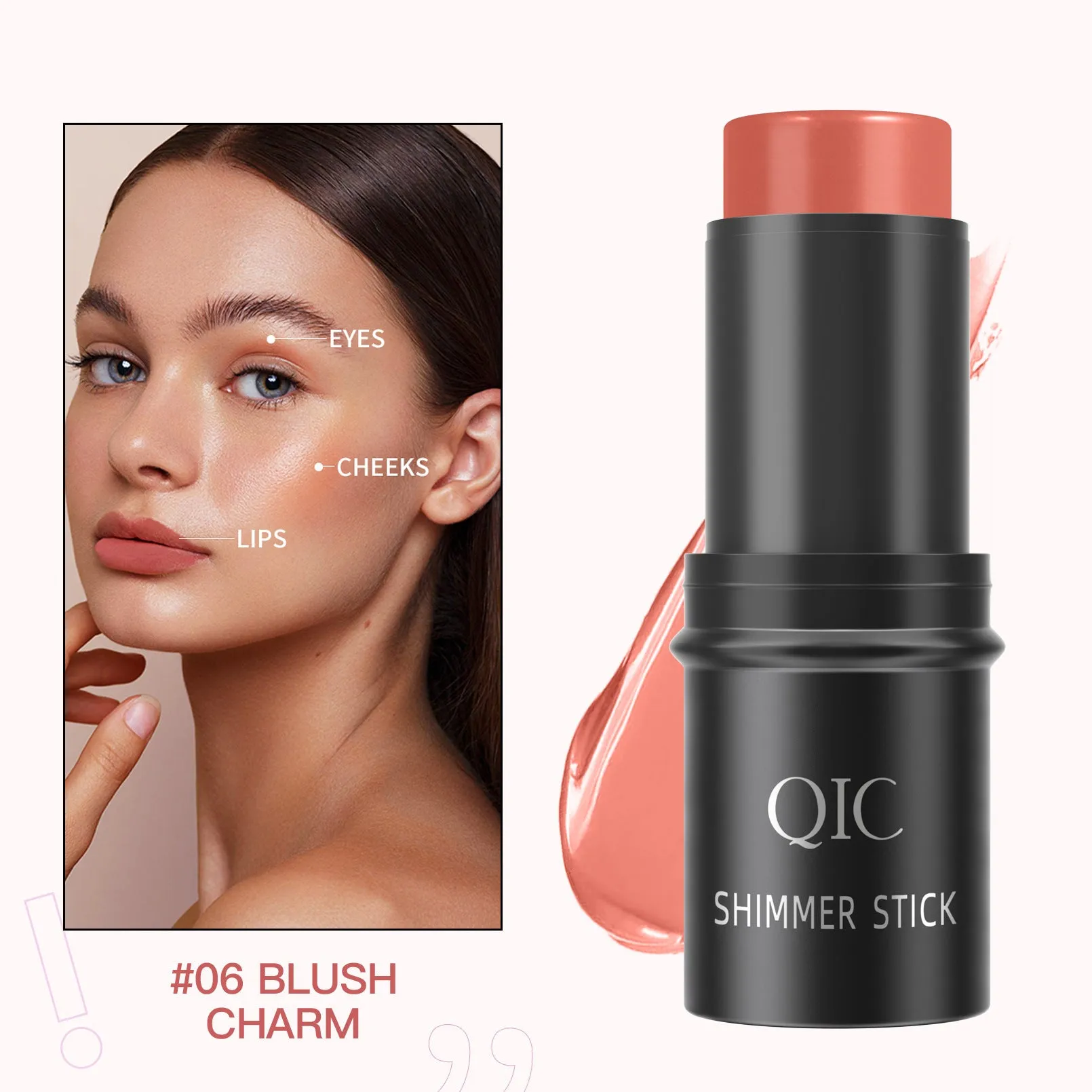 Pack of 6 Highlighter Bronzers Stick Face Blush Bar Cheek Rouge Face Concealer Contouring Highlight Shadow Blush Stick Makeup Cosmetics