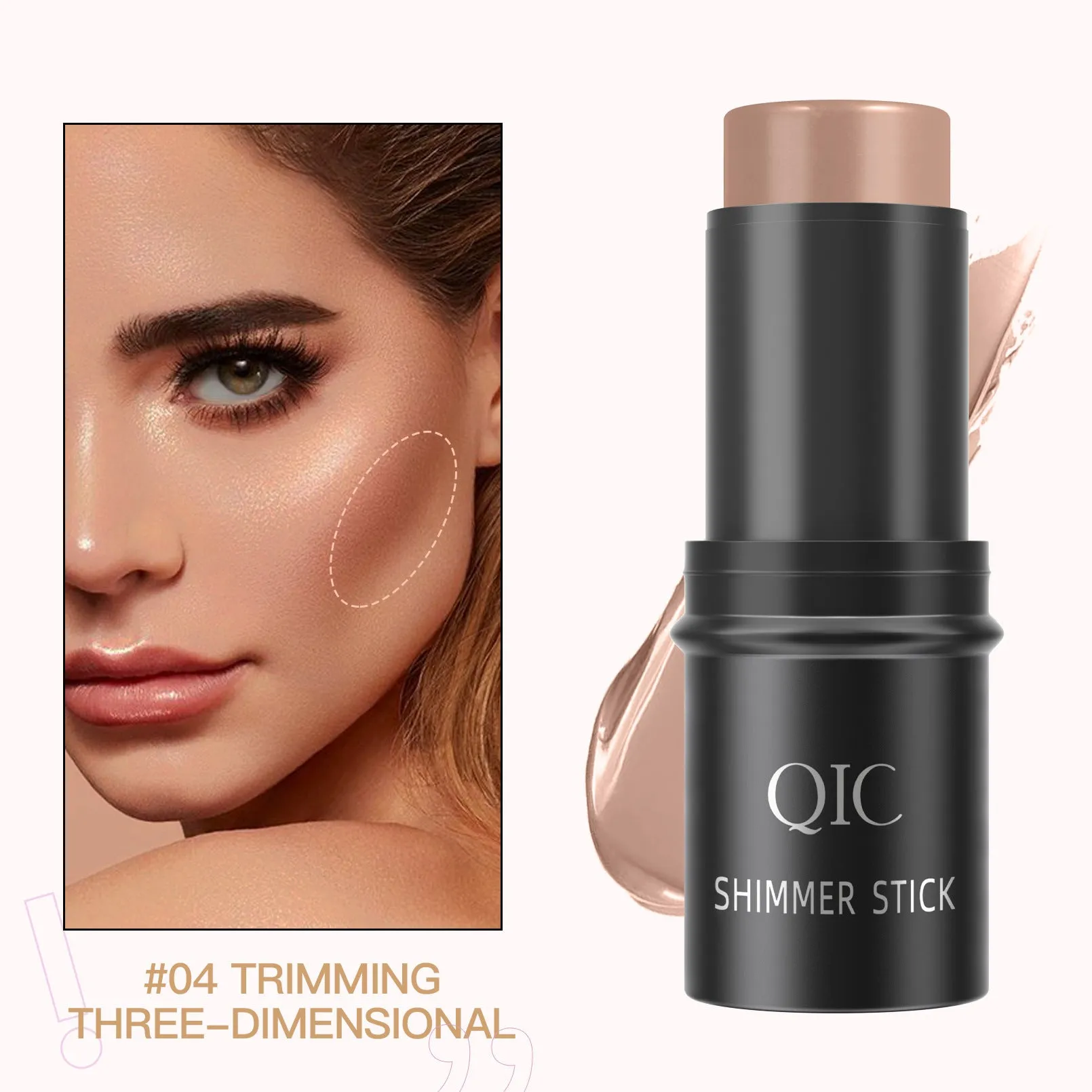 Pack of 6 Highlighter Bronzers Stick Face Blush Bar Cheek Rouge Face Concealer Contouring Highlight Shadow Blush Stick Makeup Cosmetics