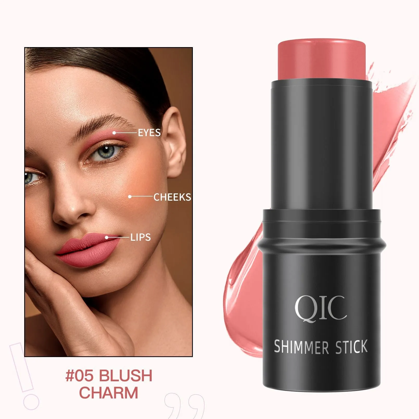 Pack of 6 Highlighter Bronzers Stick Face Blush Bar Cheek Rouge Face Concealer Contouring Highlight Shadow Blush Stick Makeup Cosmetics