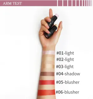 Pack of 6 Highlighter Bronzers Stick Face Blush Bar Cheek Rouge Face Concealer Contouring Highlight Shadow Blush Stick Makeup Cosmetics