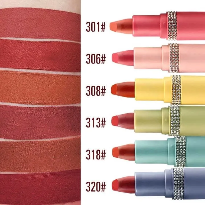Pack of 6pcs MATTE DIAMOND DESIGN LIPSTICK