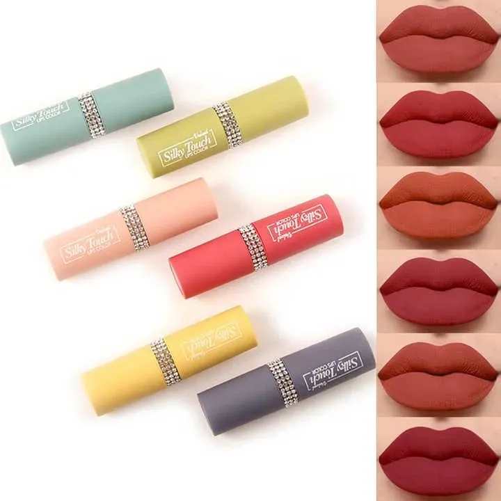 Pack of 6pcs MATTE DIAMOND DESIGN LIPSTICK