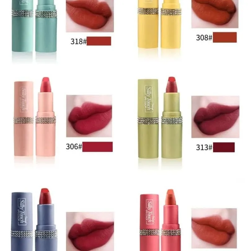 Pack of 6pcs MATTE DIAMOND DESIGN LIPSTICK