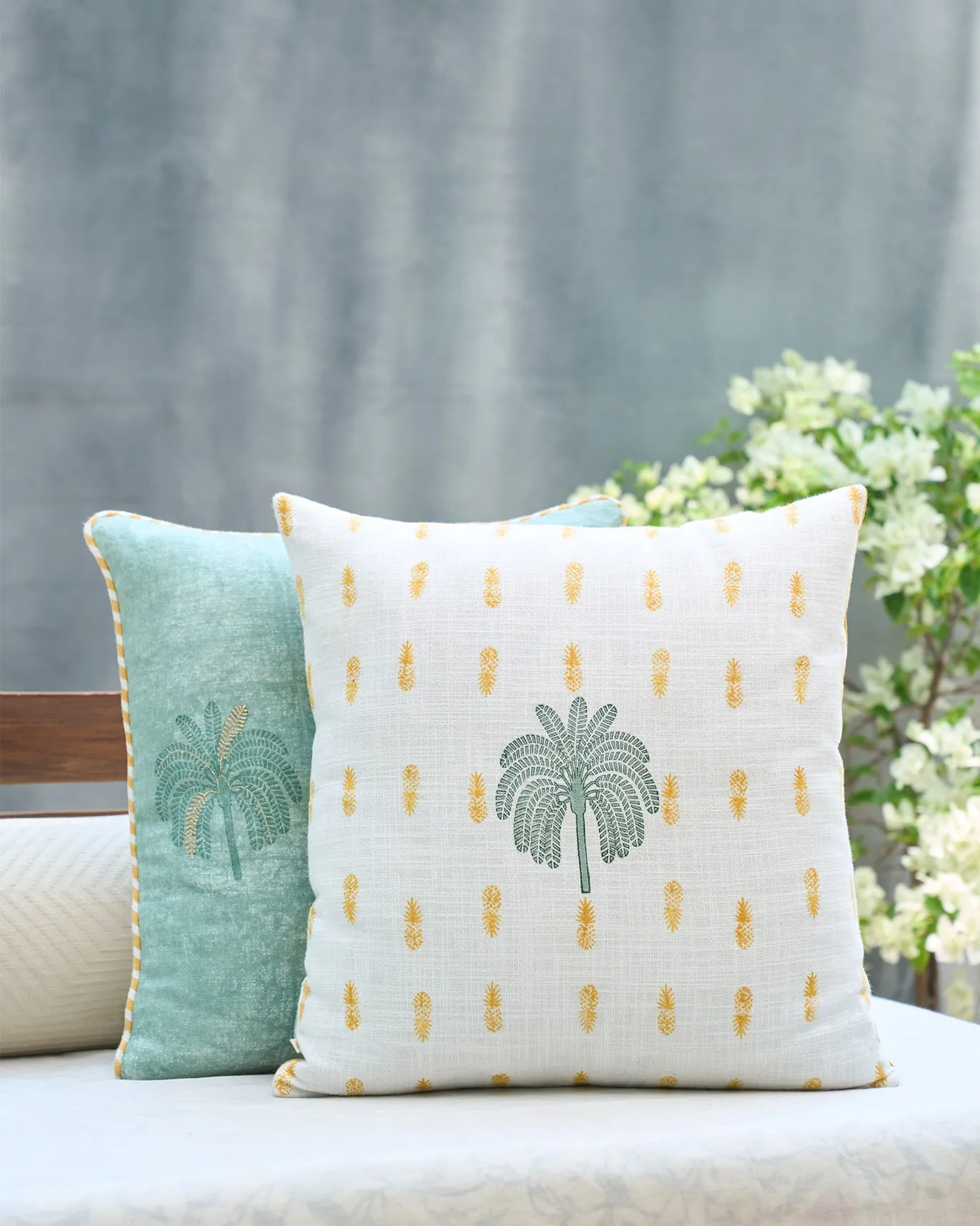 Palm Puff Cushion Cover