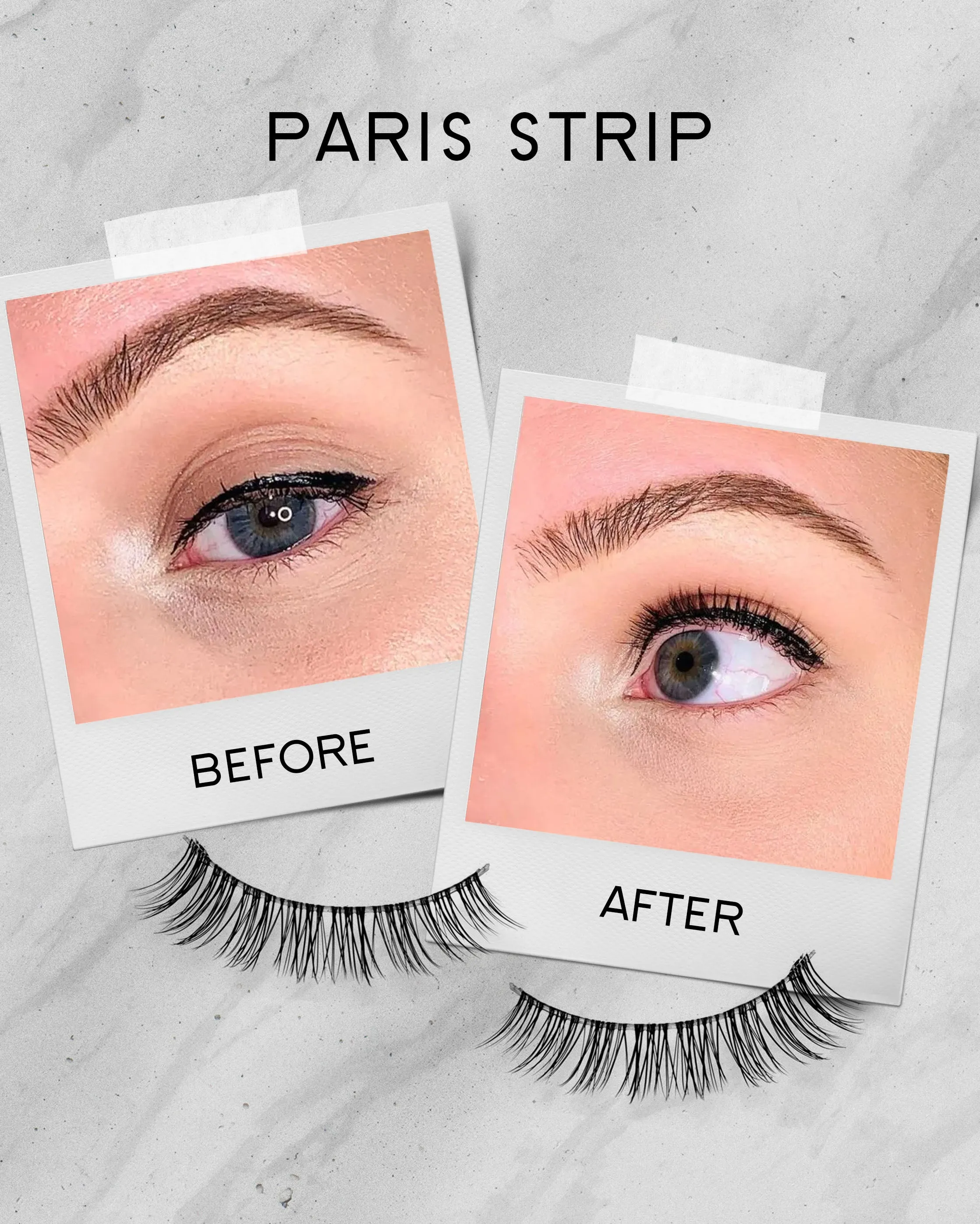 'Paris' Strip Eyelashes (Non-Magnetic) - Most Light & Natural