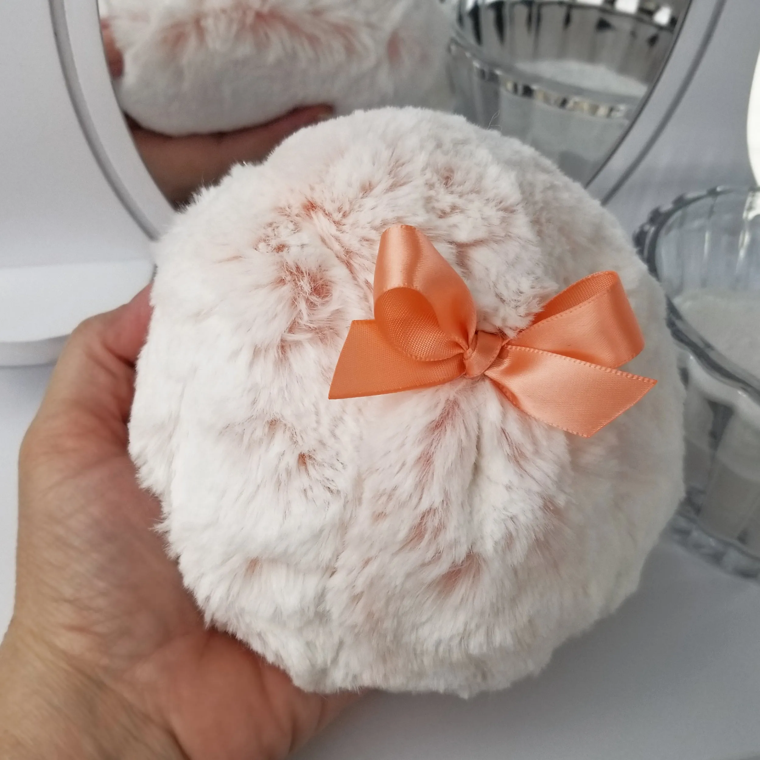 PEACH Body Powder Puff- large 5 inch