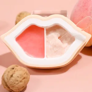 Peach DuoDuo Lip Scrub & Lip Oil In Cream