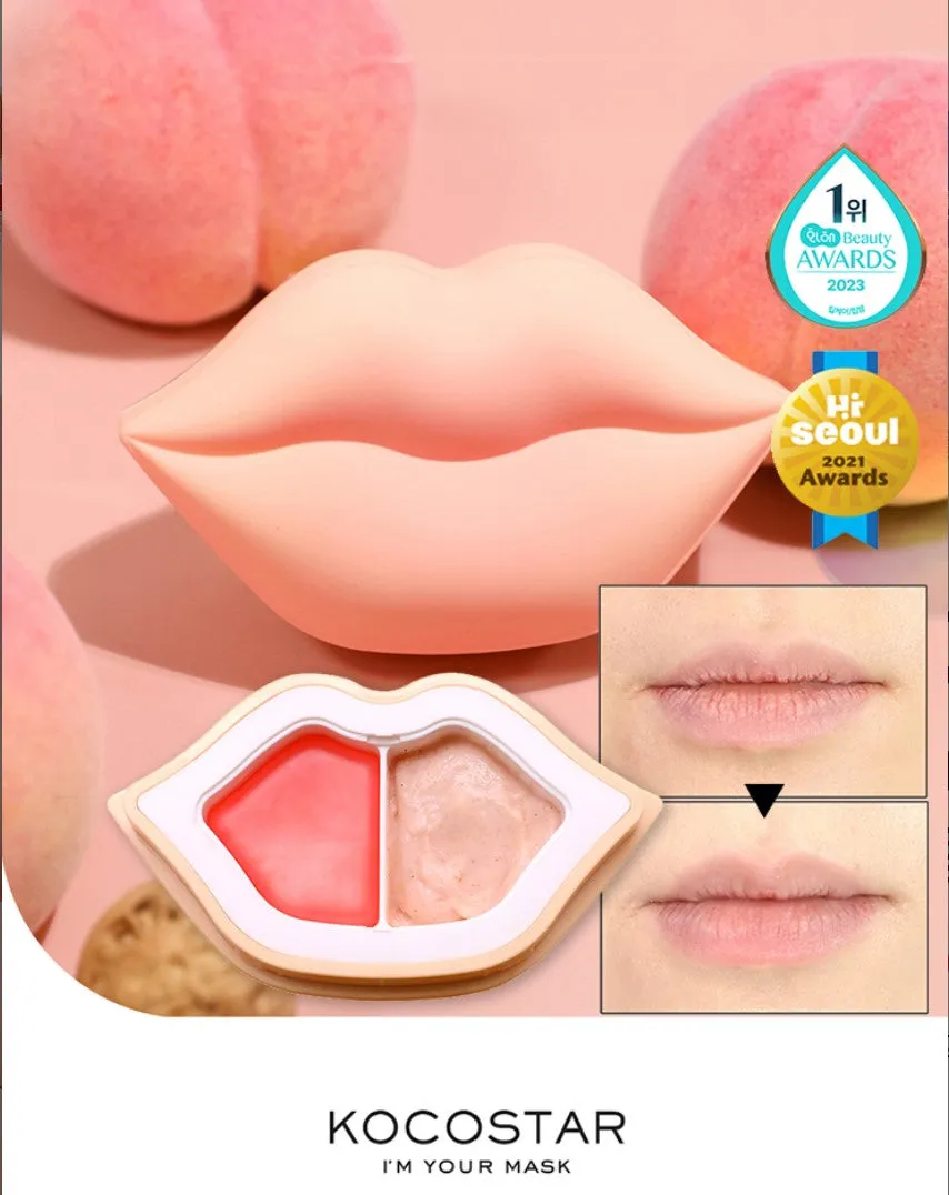 Peach DuoDuo Lip Scrub & Lip Oil In Cream