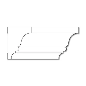 Pediment, 2"w x 1 1/2"d