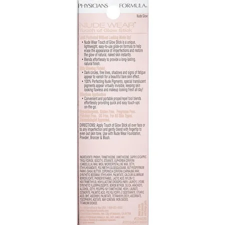 Physicians Formula Nude Wear Touch of Glow Concealer Stick, Nude Glow #6401