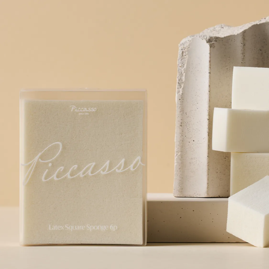 Piccasso Latex Square Makeup Sponge (6p); 3.4cmx4.2cm