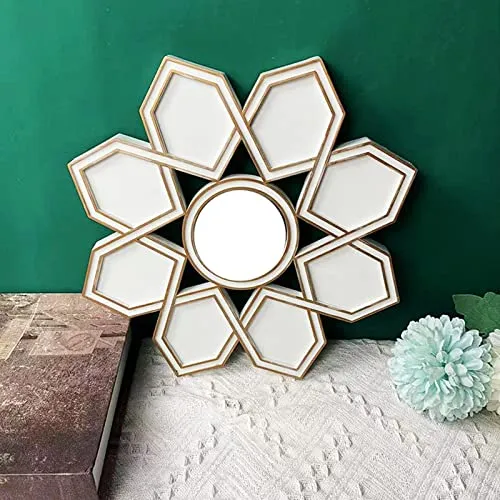 Pinakine® Makeup Mirror Ornament Decorative Mirror for Washroom Bedroom White|62040727PNK