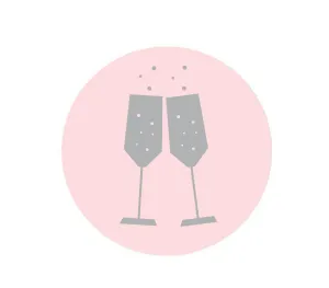 Pink Blush and Gray Pop Fizz Clink Wedding Cupcake Topper DIY Party Favors Kit