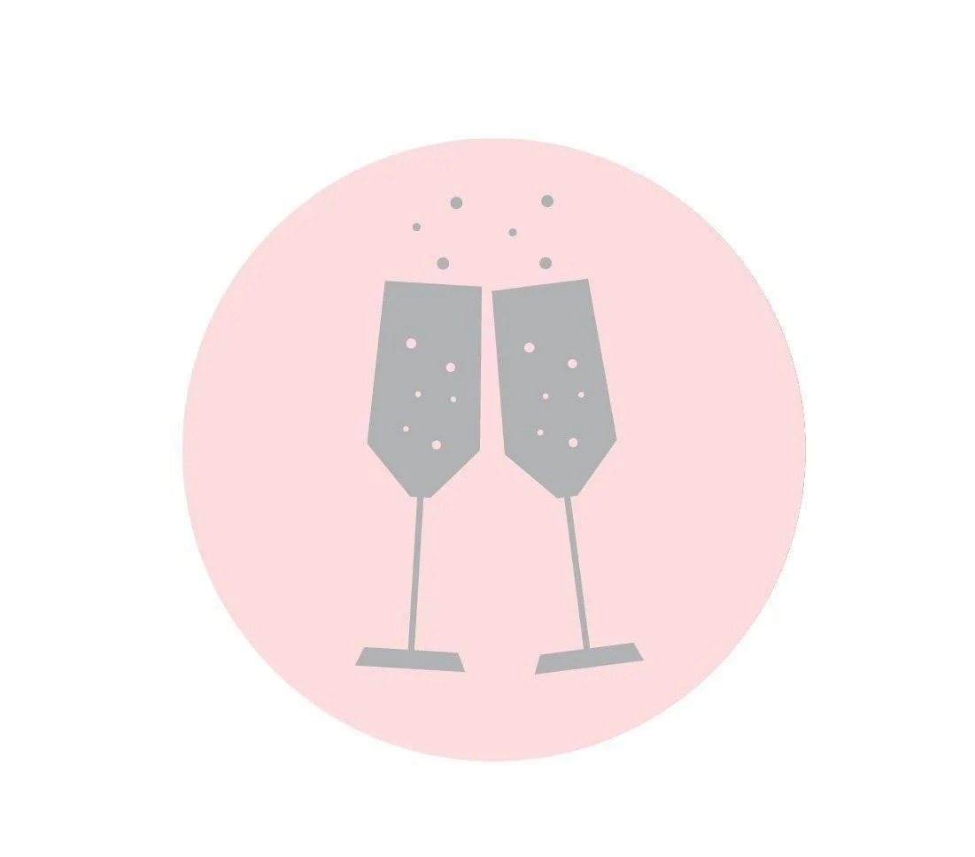 Pink Blush and Gray Pop Fizz Clink Wedding Cupcake Topper DIY Party Favors Kit