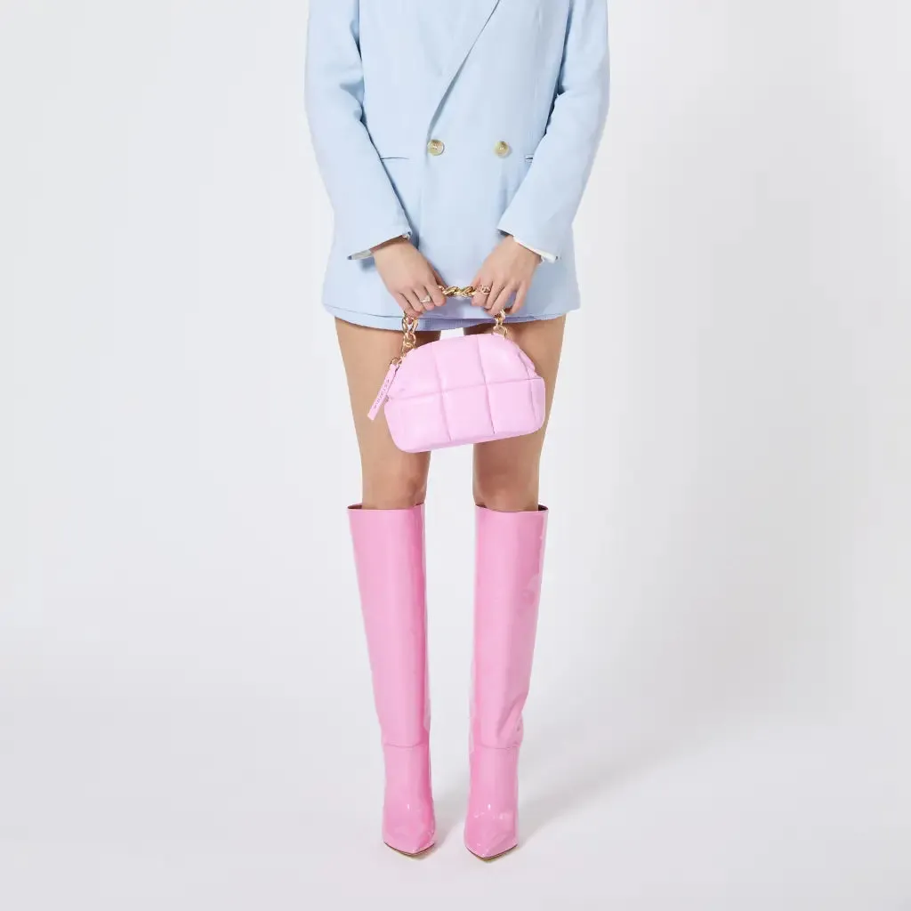 Pink Quilted Makeup Clutch Bag - The BABEE