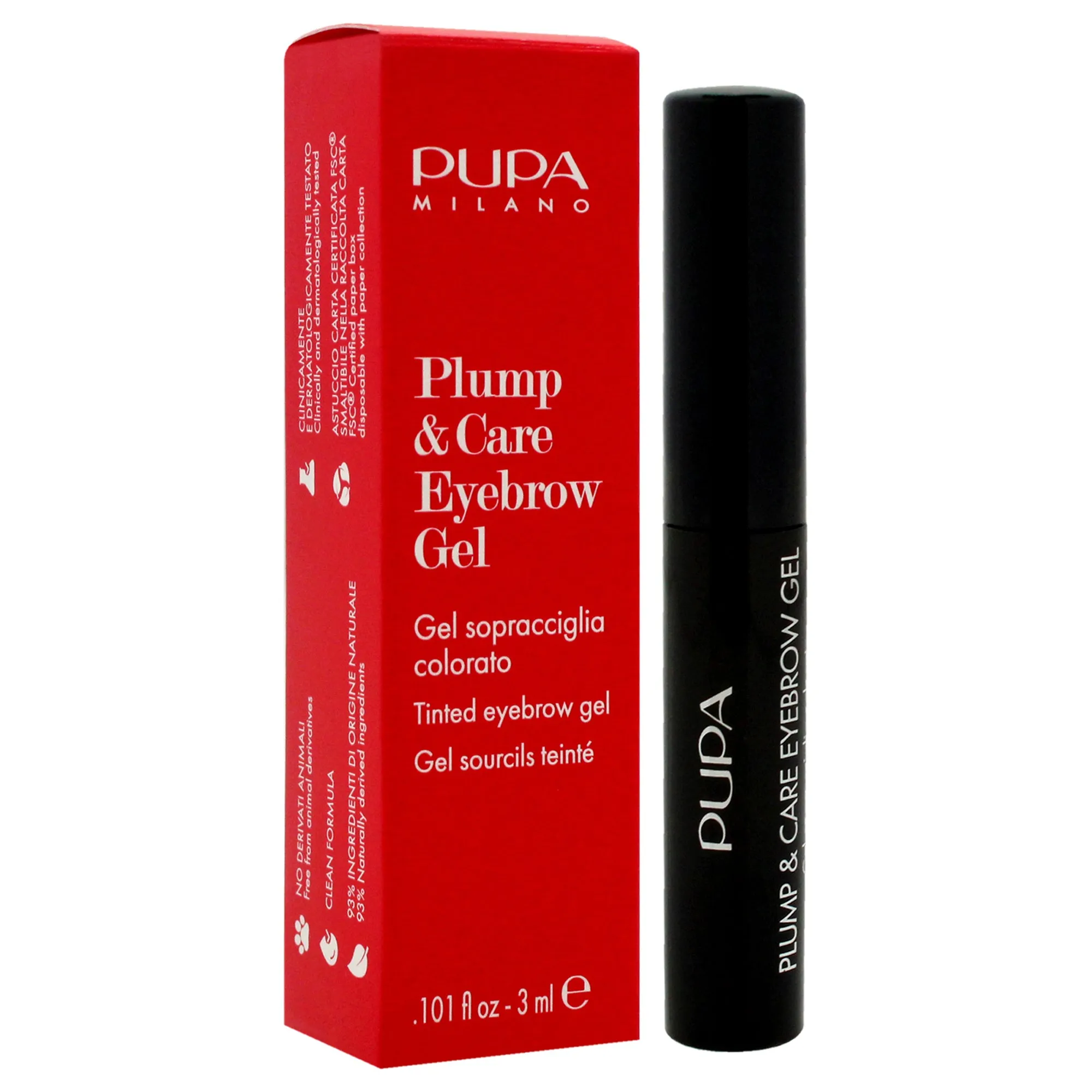Plump and Care Eyebrow Gel - 001 Blonde by Pupa Milano for Women - 0.101 oz Eyebrow Gel