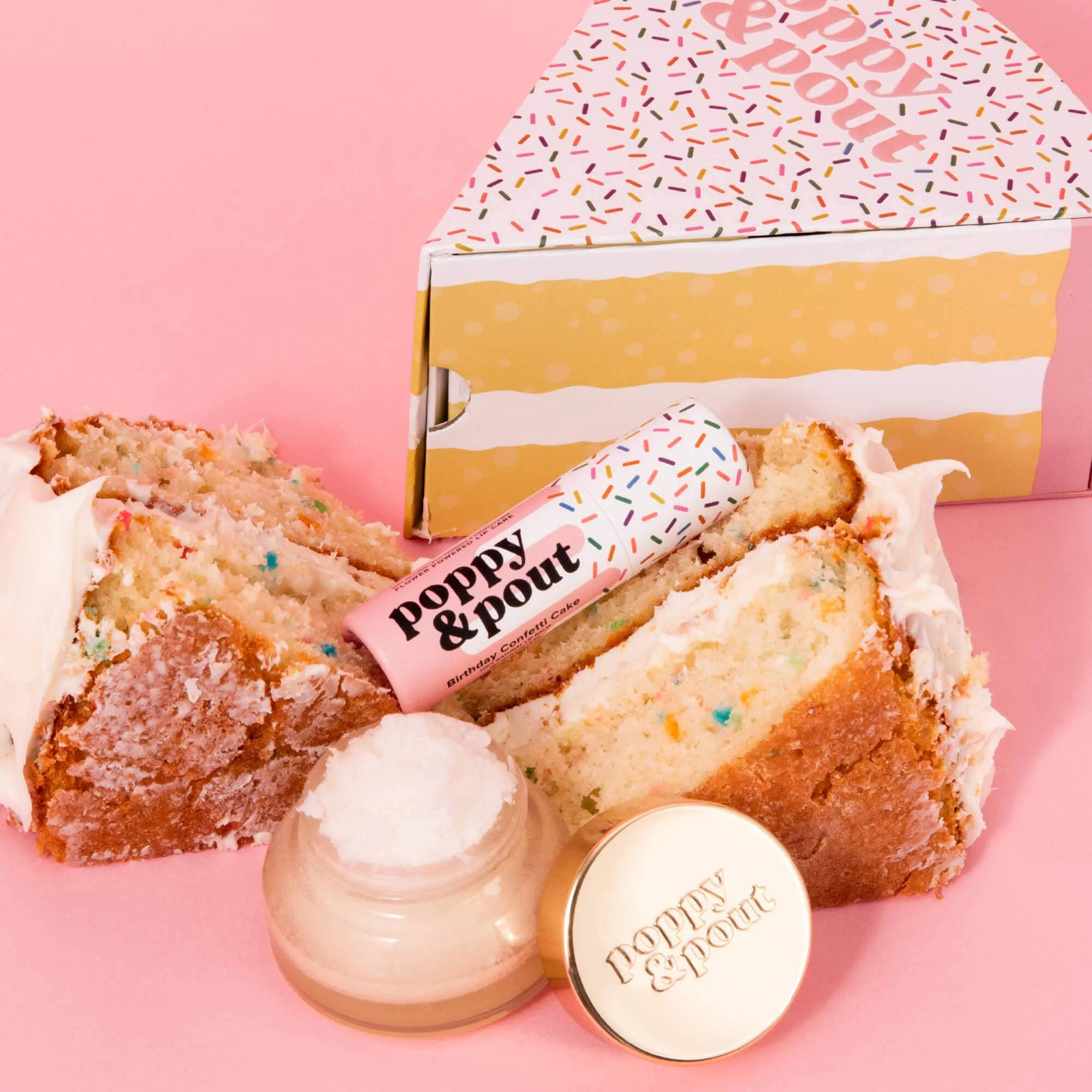 Poppy & Pout Lip Care Duo - Birthday Confetti Cake