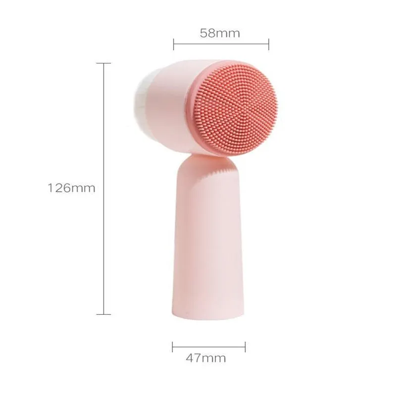 Portable Double-Sided Silicone Facial Cleanser Brush