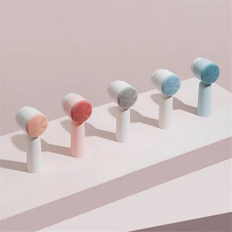 Portable Double-Sided Silicone Facial Cleanser Brush