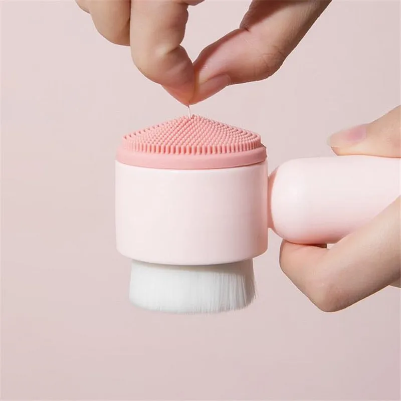 Portable Double-Sided Silicone Facial Cleanser Brush