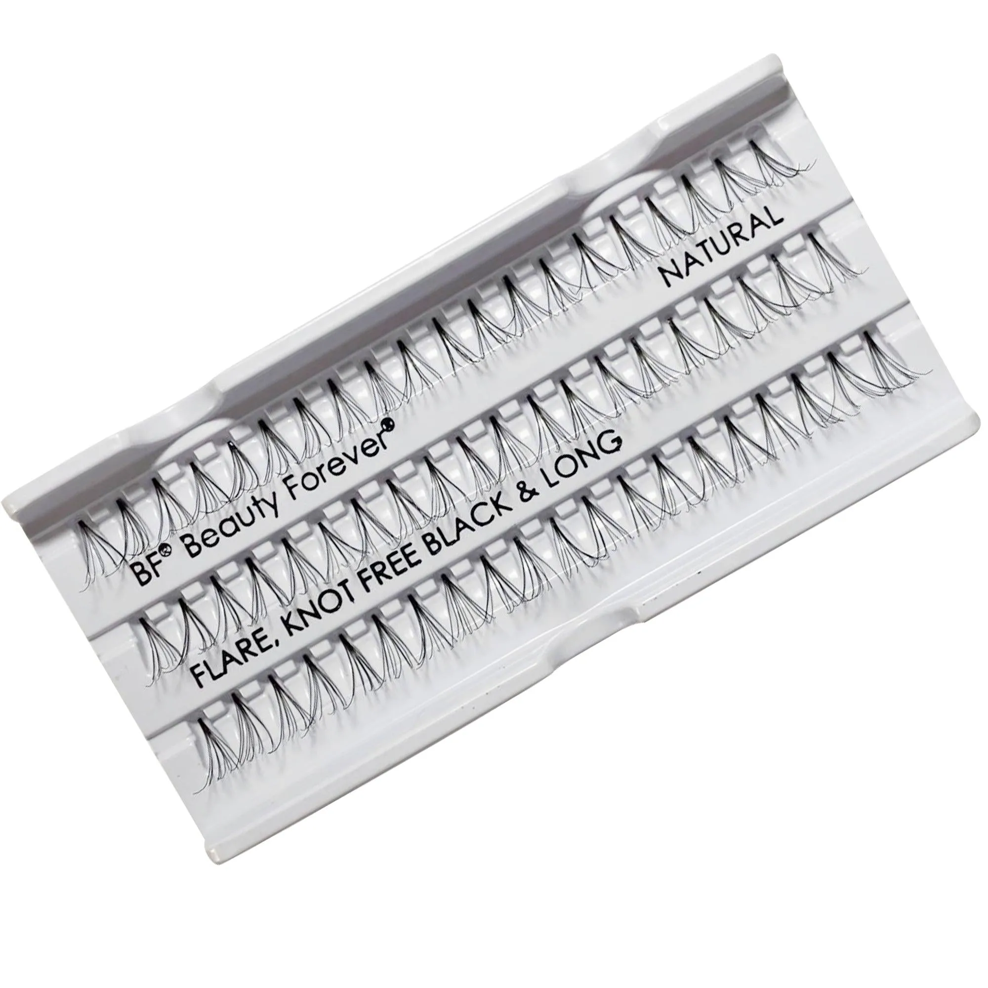 Professional Individual Lashes, 5 Ply Flare Black, Knot Free & Long For Natural Volume (BF1003-Long)