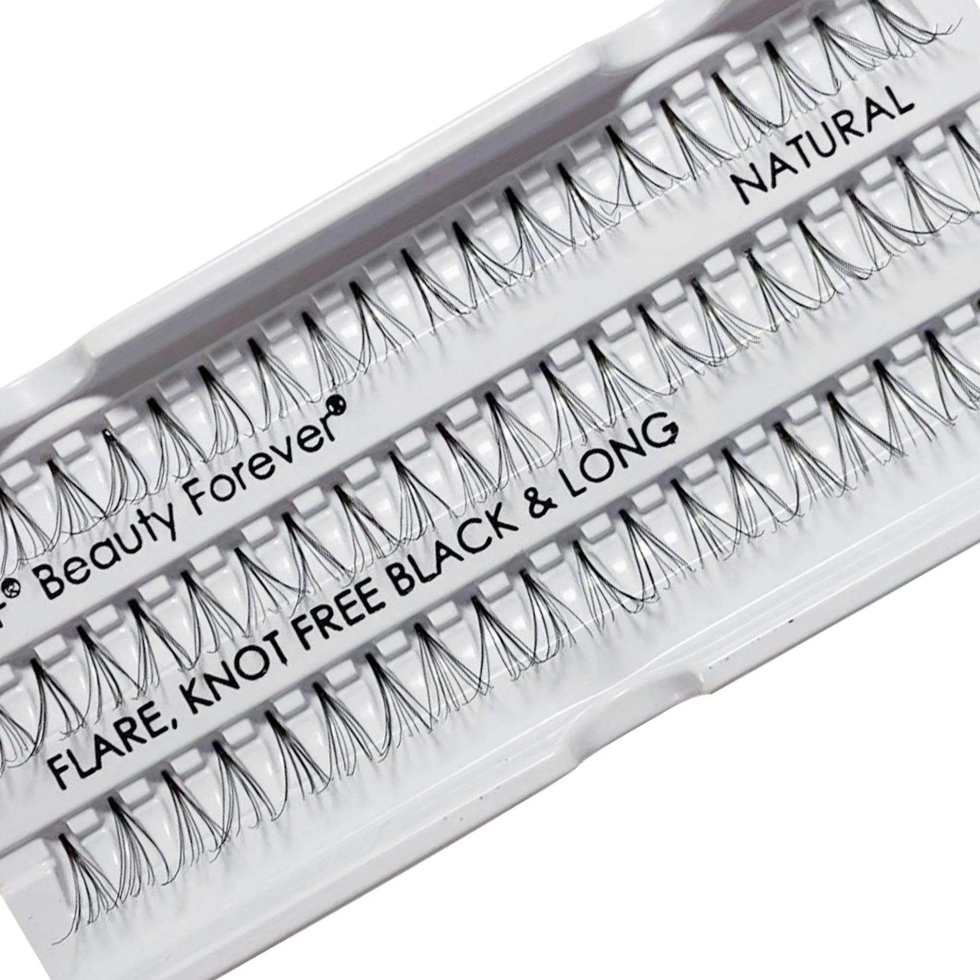 Professional Individual Lashes, 5 Ply Flare Black, Knot Free & Long For Natural Volume (BF1003-Long)