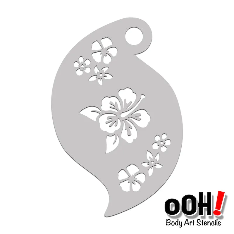 R03 Hibiscus Storm Face Paint Stencil
