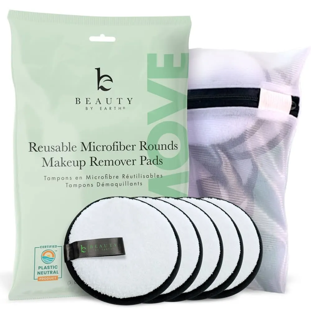 Reusable Microfiber Makeup Remover Pads (5-Pack)