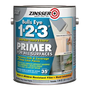 Rust-Oleum Zinsser® Bulls-Eye 1-2-3® Gray Primer 1 Gallon Gray