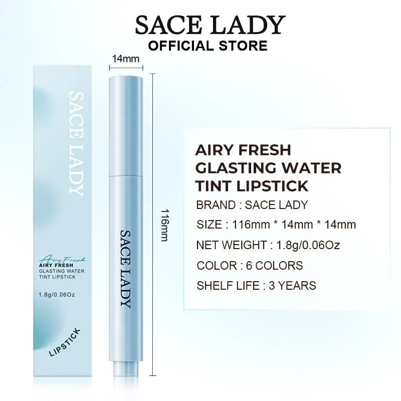 SACE LADY Glasting Gloss Lipstick – Moisturizing, High-Shine Lip Gloss Balm with Vitamin E & Plant Oils