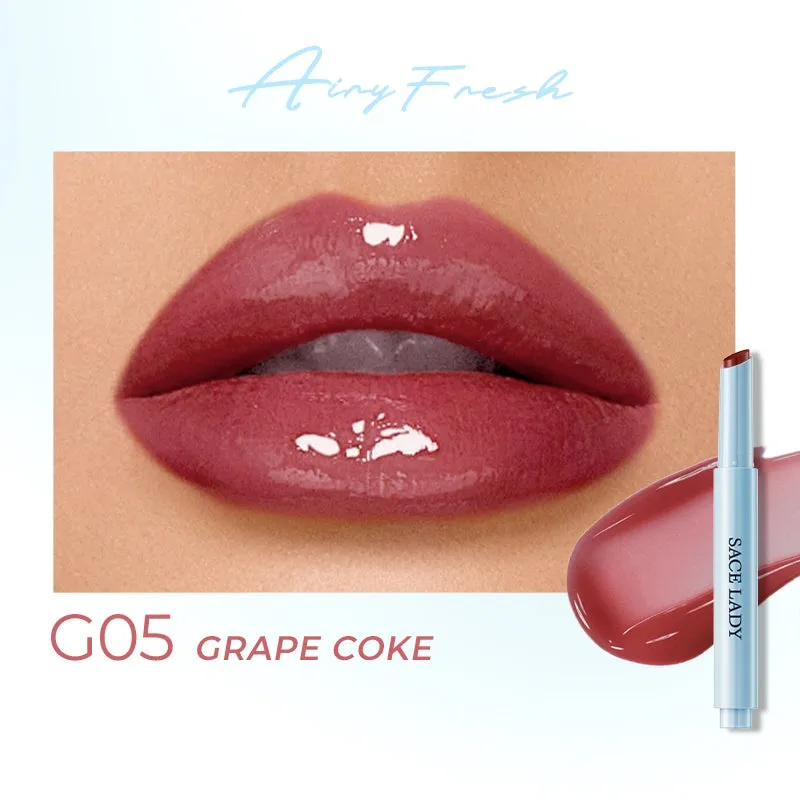 SACE LADY Glasting Gloss Lipstick – Moisturizing, High-Shine Lip Gloss Balm with Vitamin E & Plant Oils