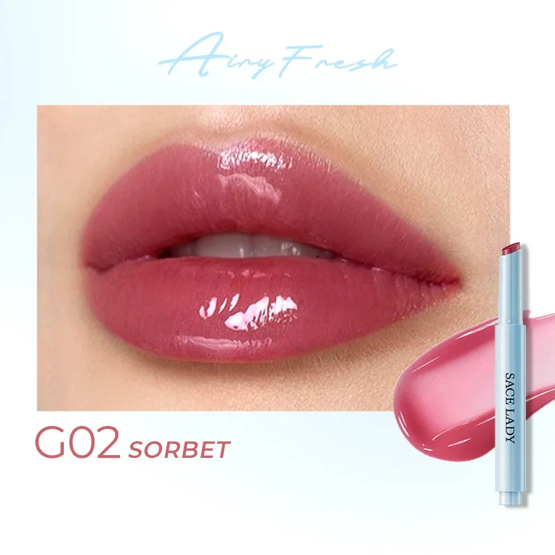 SACE LADY Glasting Gloss Lipstick – Moisturizing, High-Shine Lip Gloss Balm with Vitamin E & Plant Oils